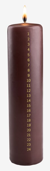 Pillar candle AKE D5xH20cm brown