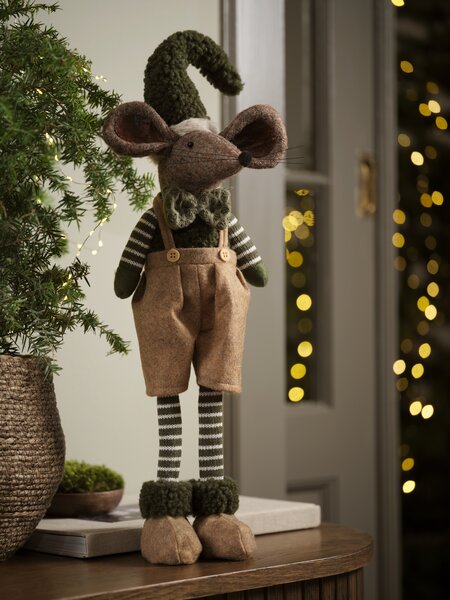 Christmas mouse EKLOGIT H60cm dark green/khaki