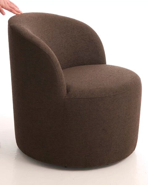 Lounge chair ANDRUP swivel dark brown fabric