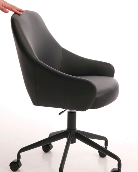 Desk chair ROSTRUP black faux leather