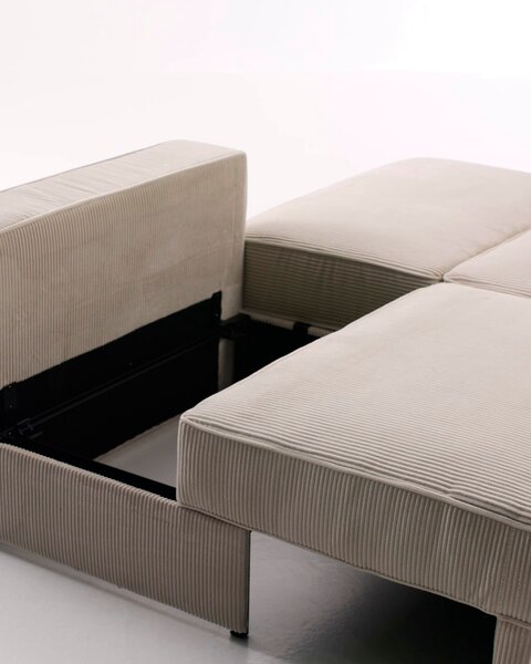 Sofa bed module SJELLE centre beige fabric