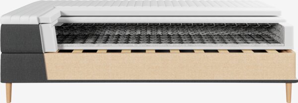 Sommier tapissier 160x200cm VELFJORDEN Gris-40 ferme