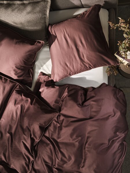 Satin påslakanset SANNA 150x210 aubergine
