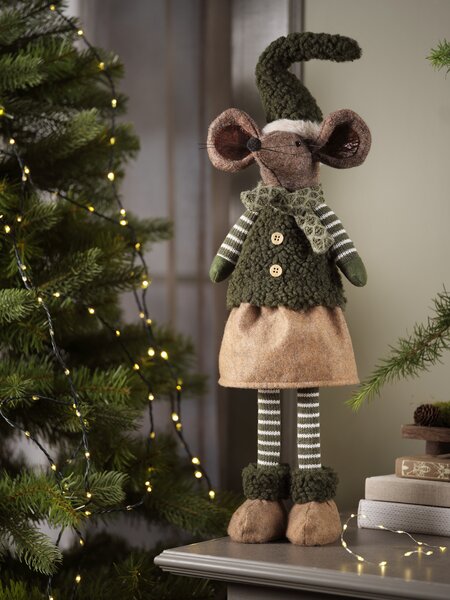 Christmas mouse EKLOGIT H60cm dark green/khaki