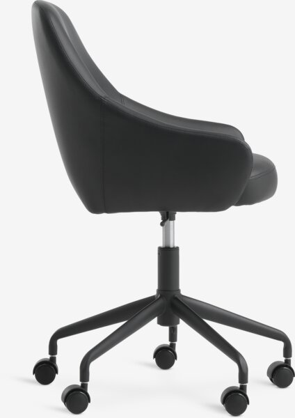 Desk chair ROSTRUP black faux leather