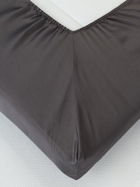 Hoeslaken dekmatras ELIN satijn 180x200x6-10 grijs