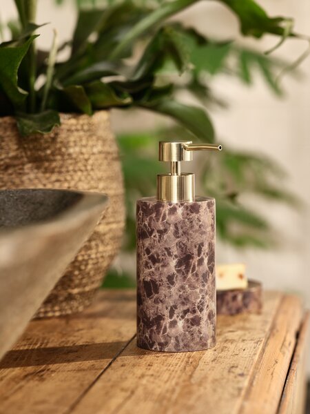 Soap dispenser MAKARYD marbel effect brown