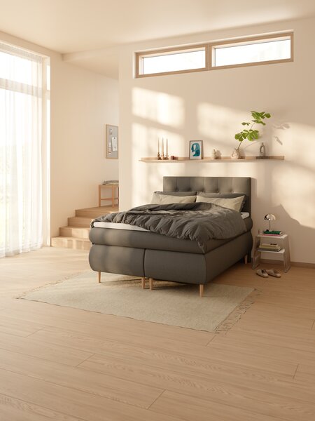 Boxspring 140x200 ANDELVA + TOSEN Grijs-40 medium