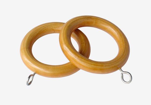 Curtain rings 28mm pack of 6 wood pine