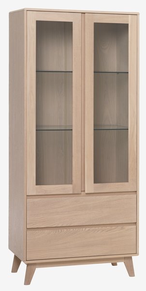 Vitrina KALBY 2 puertas roble claro