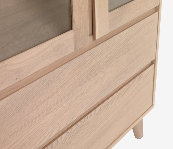 Vitrine KALBY 2 Türen helle eiche