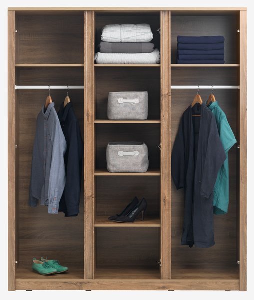 Wardrobe VEDDE 167x197 w/mirror wild oak