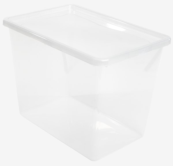 Storage box BASIC BOX 80L w/lid transparent