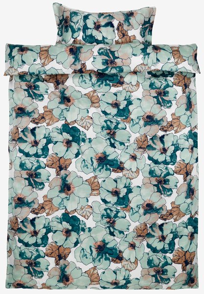 Satin-Bettwäsche STINE 160x210 grün/blau