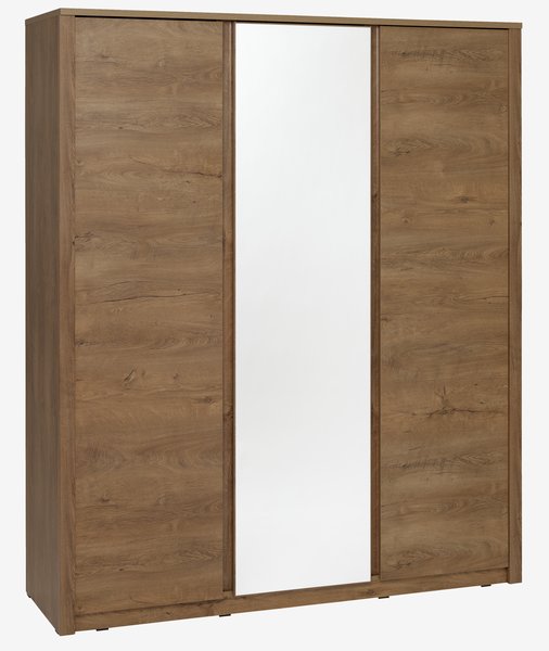 Wardrobe VEDDE 167x197 w/mirror wild oak