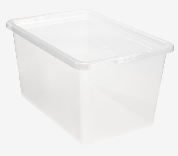 Storage box BASIC BOX 52L w/lid transparent