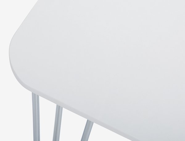 Jídelní stůl BANNERUP 76x120 bílá/chrom