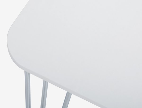 Table BANNERUP 76x120 blanc/chromé