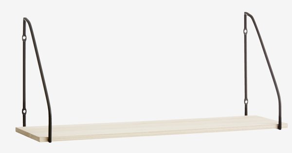Wandplank HEJLSMINDE 1 schap zwart/naturel