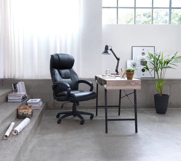 Office chair TJELE black faux leather/black