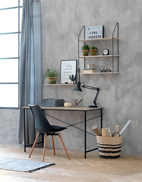 Wall shelf HEJLSMINDE 1 shelf black/natural