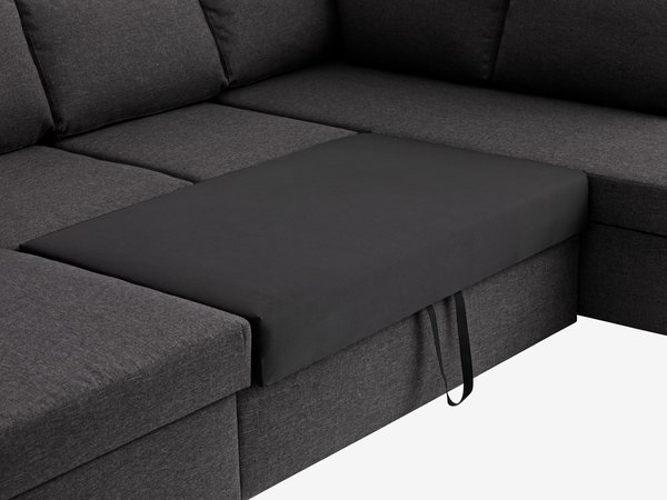 Canapé d'angle convertible MARSLEV tissu gris foncé