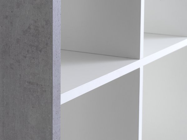 Roomdivider HALDAGER 16 schappen beton/wit