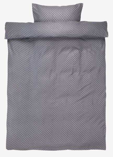 Completo copripiumino Seersucker KAREN 160x210 cm grigio