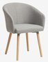 Dining chair KLOSTER light grey fabric/oak