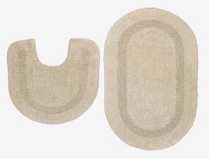 Set tappeti da bagno LERDALA 2 pezzi beige