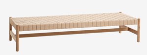 Leżanka VADEHAVET 189x67 naturalny tkanina/dąb