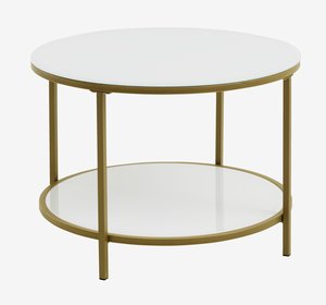 Salontafel GADEVANG Ø65 wit/goud