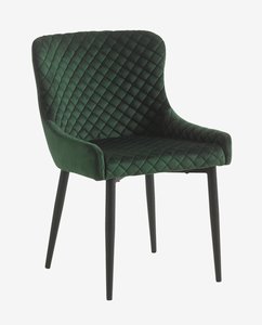 Jídelní židle PEBRINGE samet zelen/černá