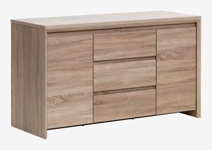 Dressoir HASLUND 2 deuren 3 lades eiken