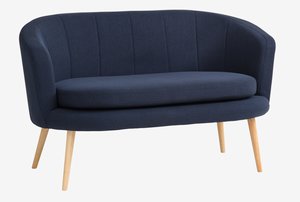 Sofa GISTRUP 2 seater dark blue fabric