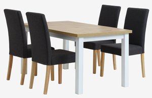 MARKSKEL L150/193 Tisch + 4 TUREBY Stühle anthrazit
