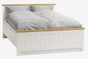 Rama łóżka MARKSKEL 180x200 dąb/biały