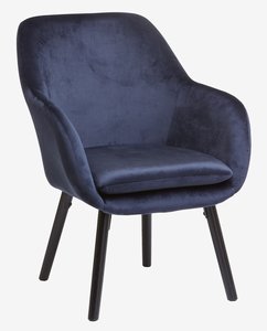Fotelja UDSBJERG plava baršun /crna