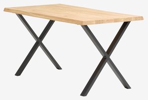 Table ROSKILDE/ROSLEV 80x140 chêne naturel/noir