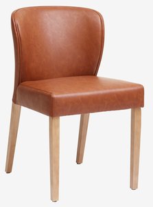 Dining chair KULBY cognac/oak