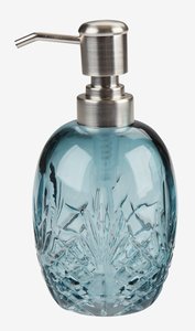 Soap dispenser EDSVALLA recycled glass blue
