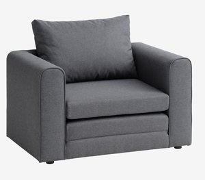 Chair bed SKILLEBEKK dark grey fabric