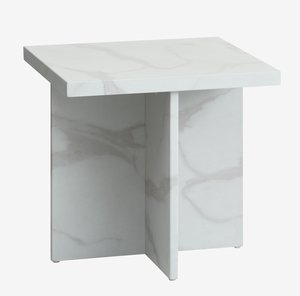 Odkladací stolík GANDRUP 45x45 farba bieleho mramoru
