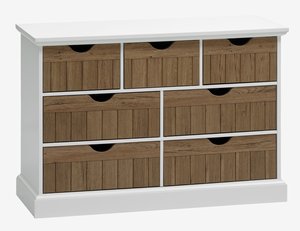 COD OLDEKROG 7 drawers oak/white