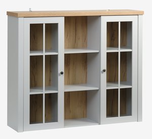 Top section MARKSKEL 2 doors light grey/oak colour