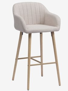 Barová stolička ADSLEV béžový poťah/dubová farba