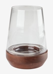 Lanterna portacandele DARIUS Ø15xH21 cm trasparente/marrone