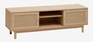 Mueble TV HALMSTAD 2 puertas correderas color roble