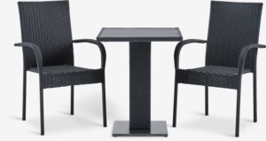 THY L60 table + 2 GUDHJEM chaises noir