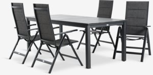 MOSS L214/315 table + 4 MYSEN chaises gris